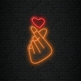 "Liebe Love Hand" LED Neonschild Sign Schriftzug - NEONEVERGLOW