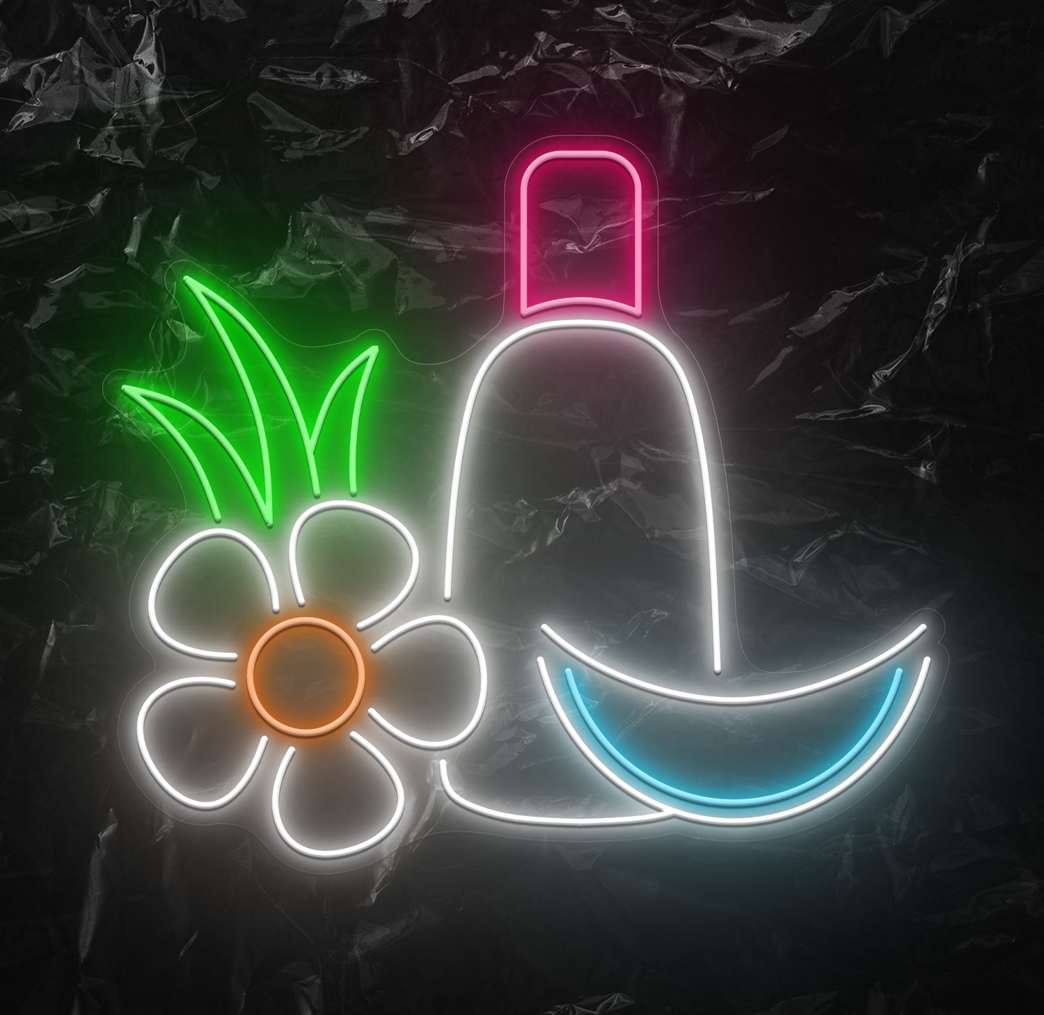 " Ananas Melone LED Neonschild" - NEONEVERGLOW