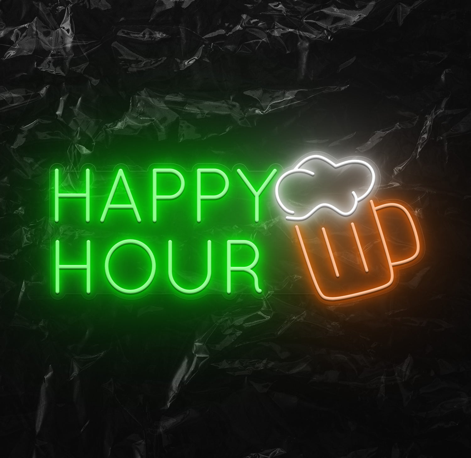 " Happy Hour" LED Neonschild - NEONEVERGLOW
