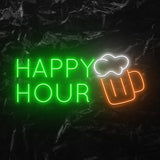 " Happy Hour" LED Neonschild - NEONEVERGLOW