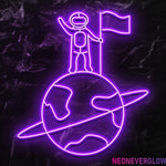 " Welt Ziel" LED Neonschild - NEONEVERGLOW