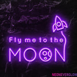 " Fly me to the moon" LED Neonschild - NEONEVERGLOW