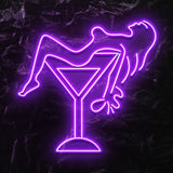 " Sektglas Wine " LED Neonschild - NEONEVERGLOW