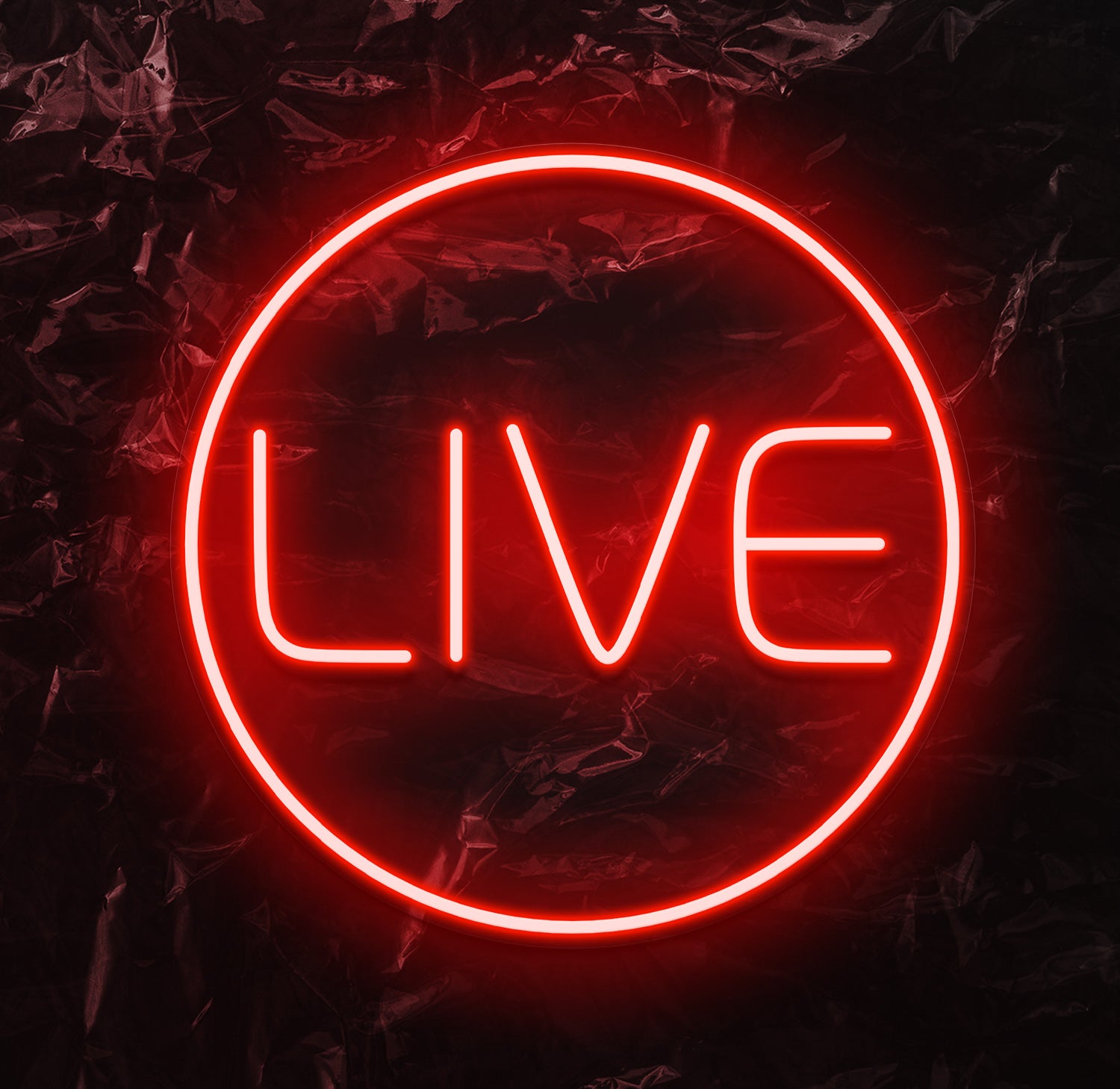" Live " LED Neonschild - NEONEVERGLOW