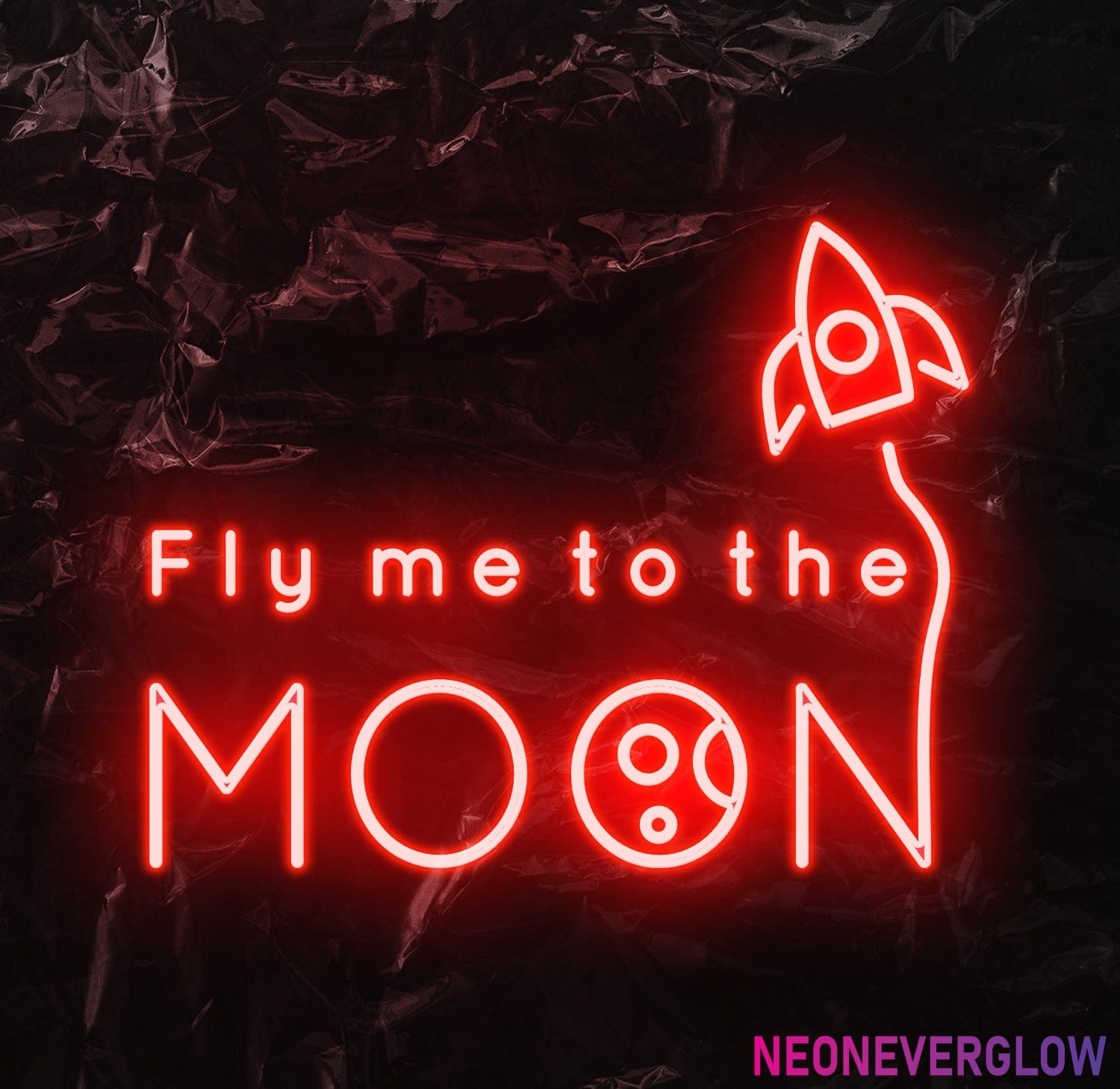 " Fly me to the moon" LED Neonschild - NEONEVERGLOW