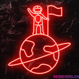 " Welt Ziel" LED Neonschild - NEONEVERGLOW