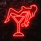" Sektglas Wine " LED Neonschild - NEONEVERGLOW