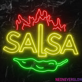" Salsa" LED  Neonschild Sign Schriftzug - NEONEVERGLOW