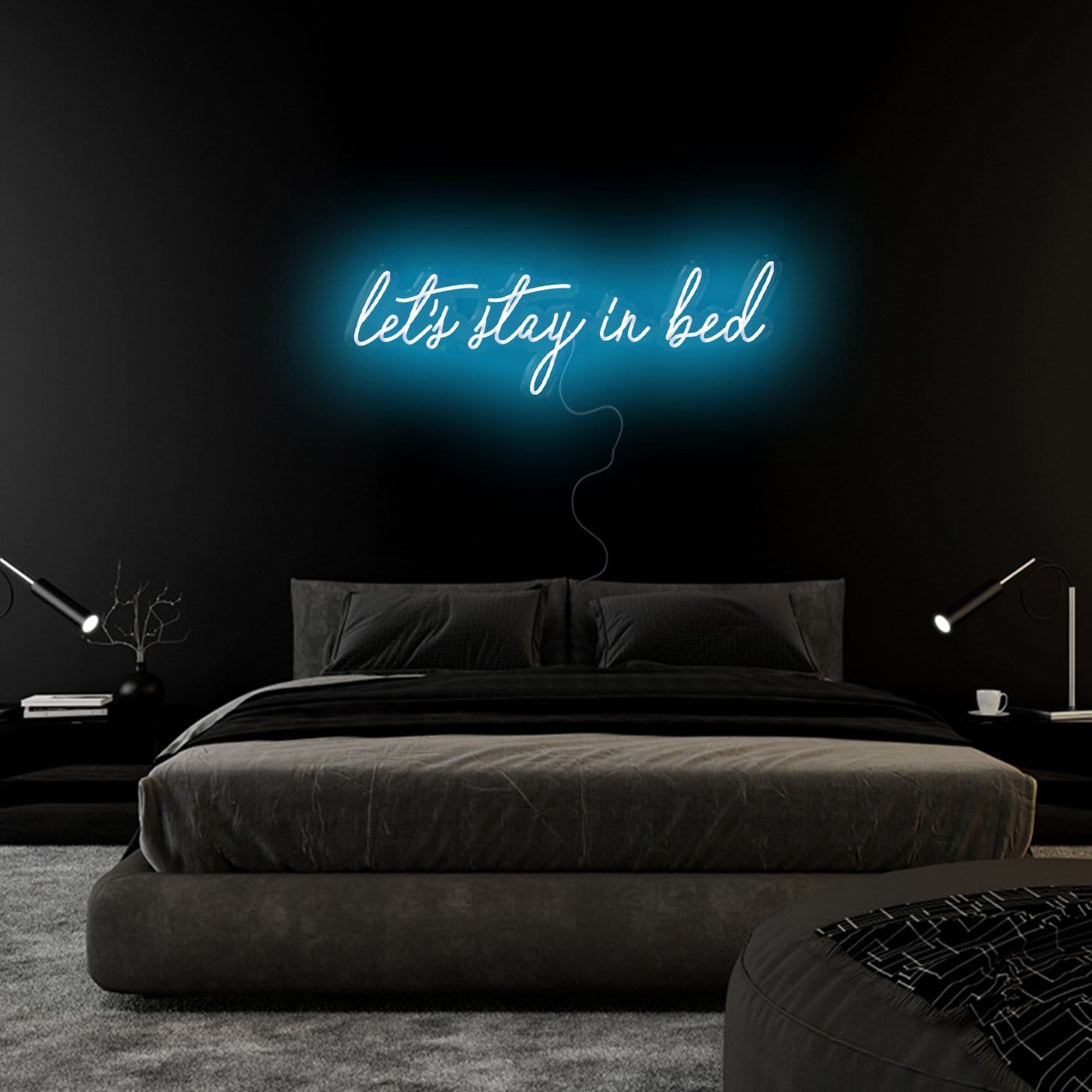 "Let´s Stay in Bed" LED Neon Schriftzug Sign - NEONEVERGLOW