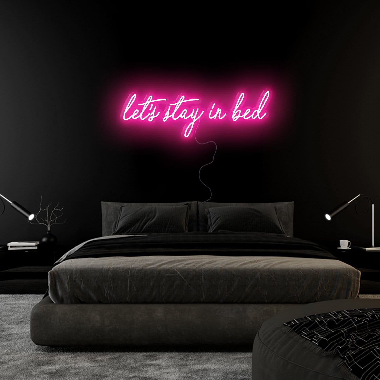 "Let´s Stay in Bed" LED Neon Schriftzug Sign - NEONEVERGLOW